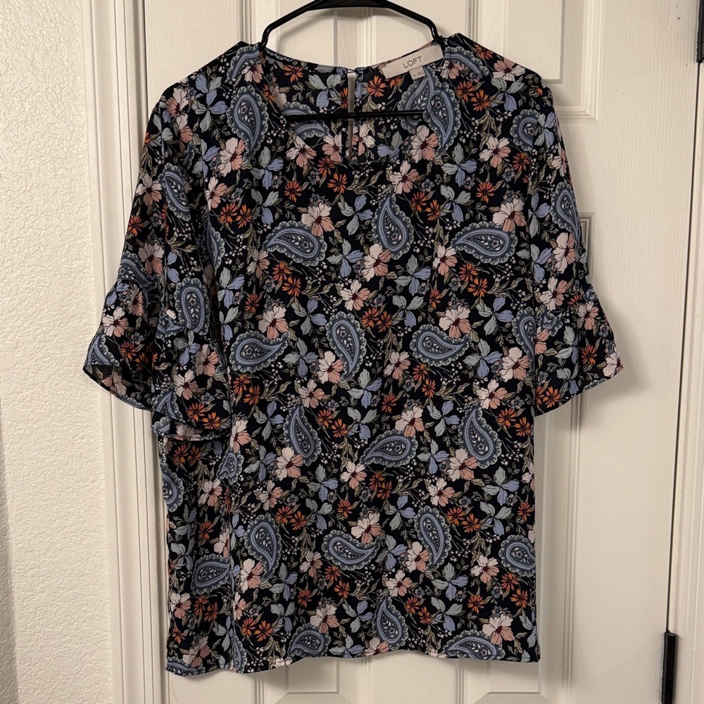LOFT Multicolor Paisley Blouse